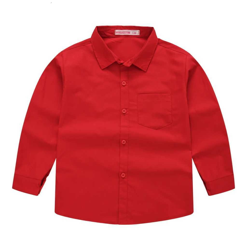 Childrens shirt in the spring and autumn new boys and girls suit collar shirt Childrens solid color long sleeve shirt X2508061