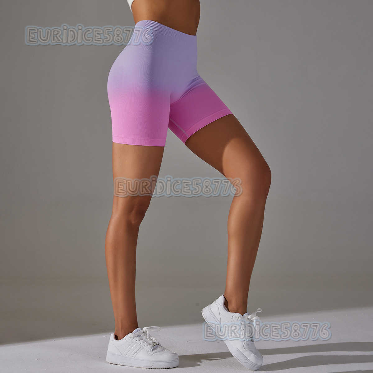 Seamless Tummy Control Pants High Elastic Gradient Color Peach Hip Tight Sports Yoga Pants High Waist Fitness Shorts H250806