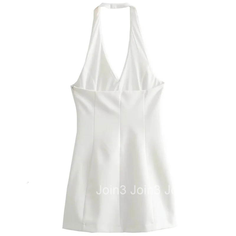 HXAO Mini Halter Dress Fashion Summer Dresses Women V-Neck Sleeveless Backless Slim-Fit Dress Luxury Womens Elegant Dress