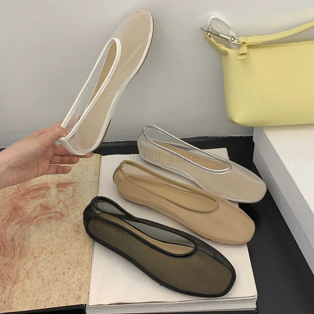 Cotton Linen Ballet Flats Shoes for Women Slip on Ballerina Shoes Round Toe Comfortable Casual Work Dress Flats Shoes Footwear M250806