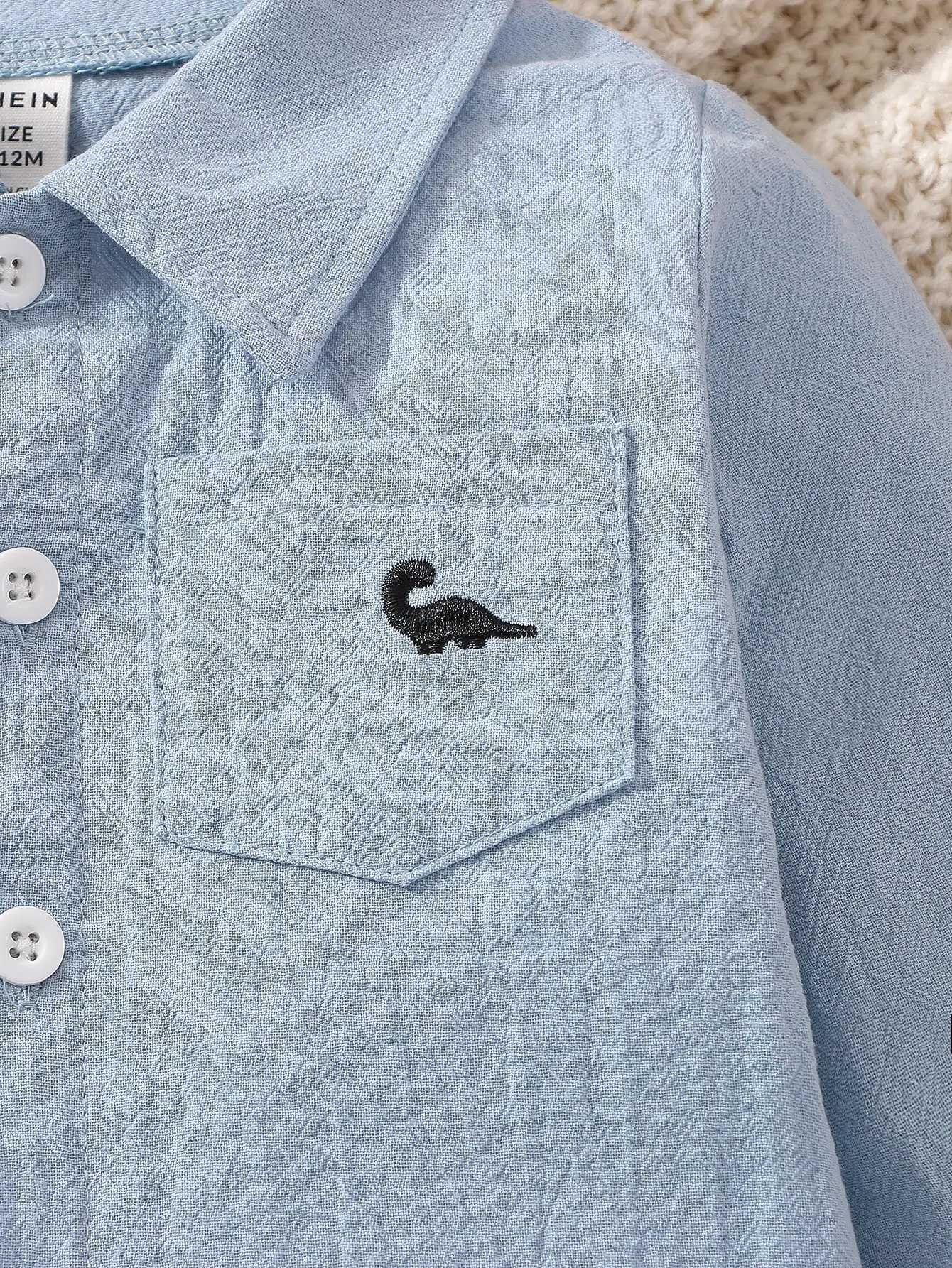 100% Cotton Long-Sleeved Shirts for Newborn Baby Boys Solid-Colored Tops Simple Casual Comfortable and Soft Shirts X250806