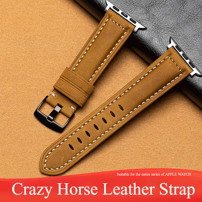 Sleek Waterproof Leather Watch Band with Adjustable Size Fit Durable genuine leather - PN1111
