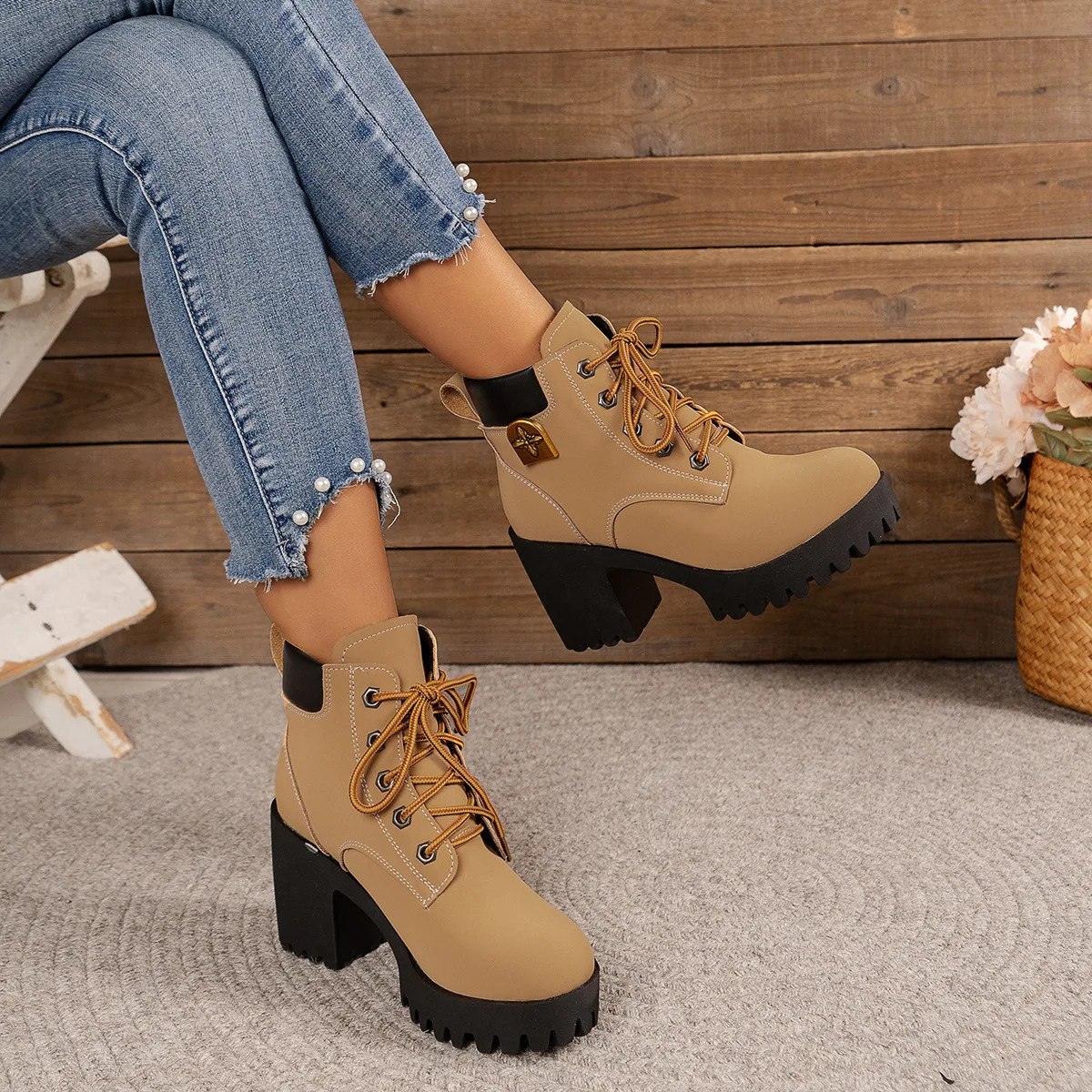 Chunky Patchwork Cowboy Boots Woman Winter Autumn Pointed Toe Western Mid Calf Boots For Women Casual Shoes 250731
