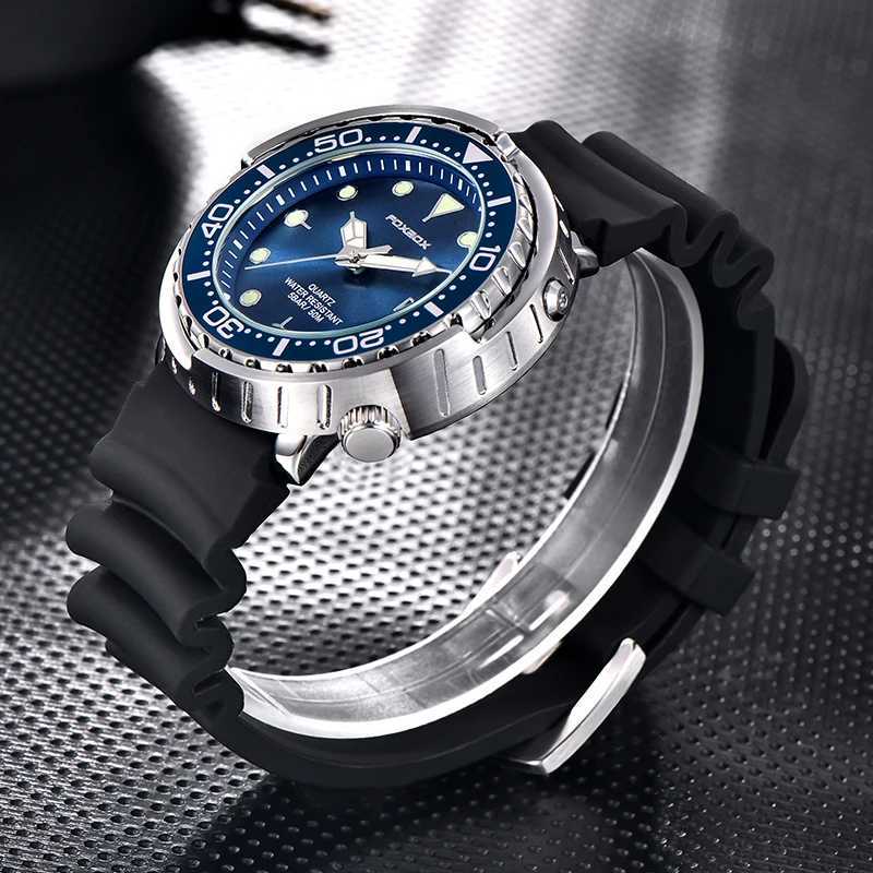 BOX Top Brand Fashion Diver Men 50ATM Waterproof Date Clock Sport Mens Quartz Wrist Watch Relogio Masculino W250806