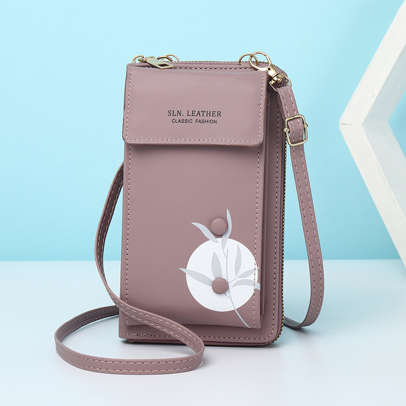 New Women's Wallet Vertical Shoulder Crossbody Korean Style Simple High-end Multifunctional Phone Bag