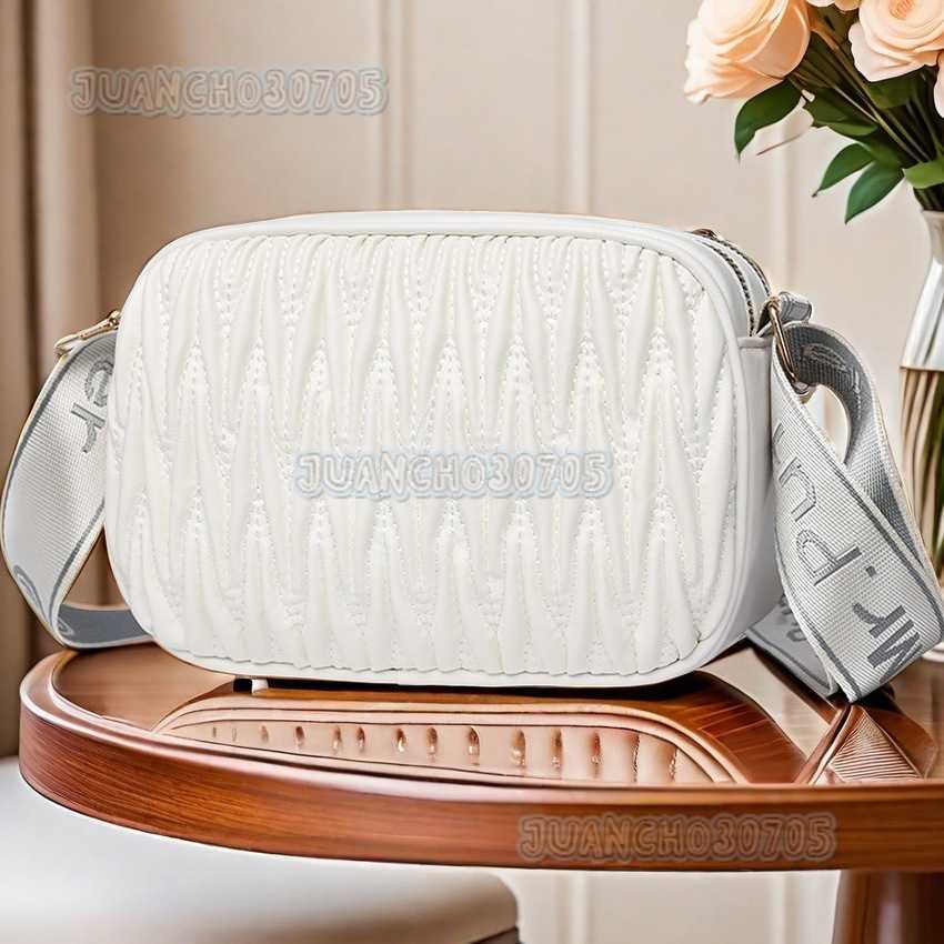 Trendy Textured Quilted Small Square Bag Bags Fashionable Underarm Shoulder Bag Wide Strap Crossbody Bag H250806