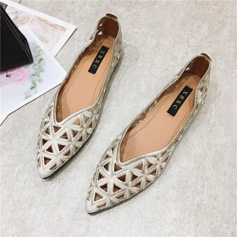 Shoes for Women Pointed Toe Ladies Summer Footwear Flat Flats Yellow Clear Transparent Elegant Dress High Quality Lastest E 250731