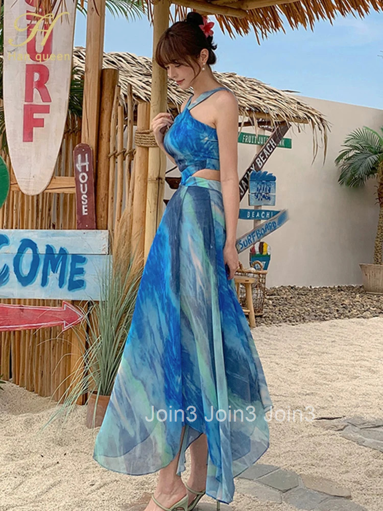 Summer Dresses Elegant And Pretty Prints Vintage Long Dress Women Chiffon Sexy Bohemia Vestidos Female Clothing