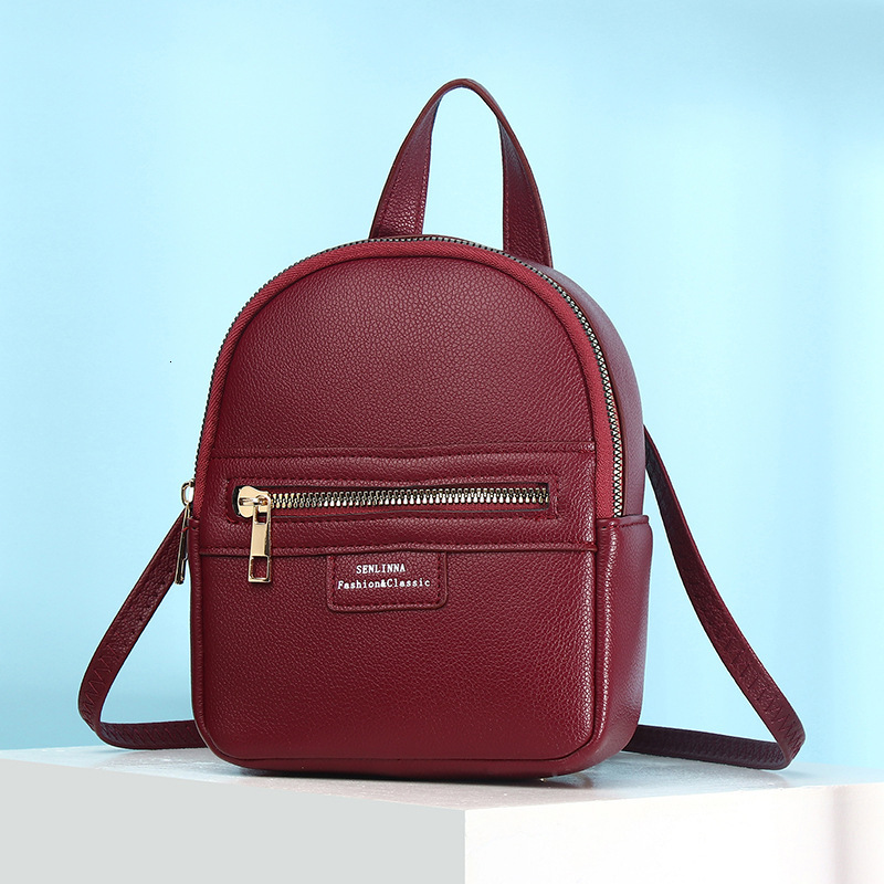 New PU Bag Fashion Lychee Pattern High-end Feel Women's Backpack