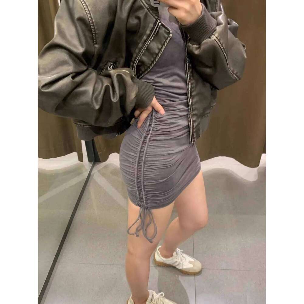 hoodie Women's new vintage imitation leather bomber jacket coat top women's style jacket