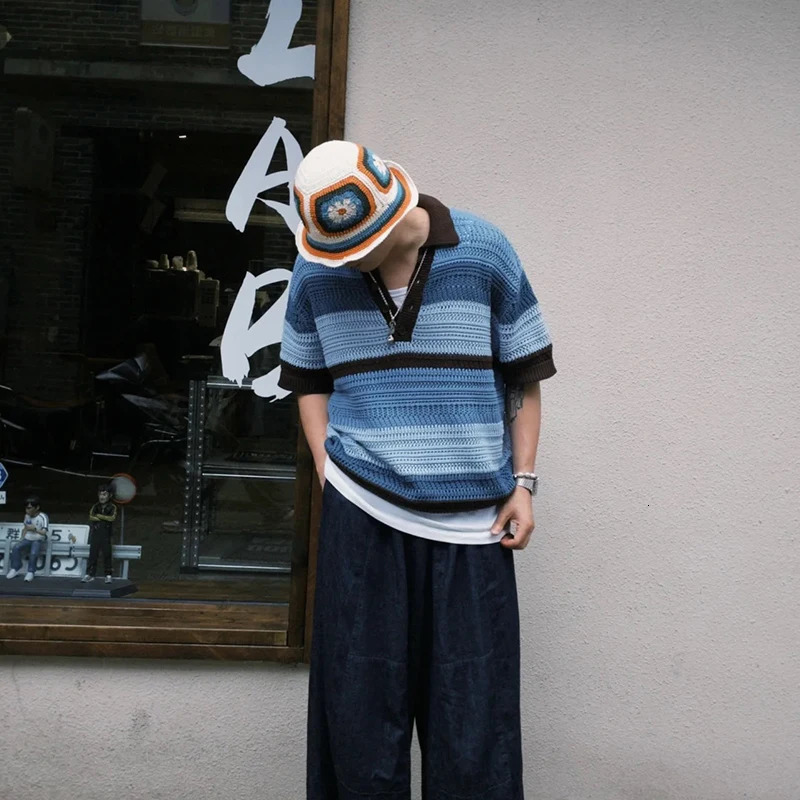 Winter Colorful Handmade Basin Hat Women Men Crochet Bucket Hat Panama Cap Rainbow Flower Knitted Hat Korean Style Beanies 250805