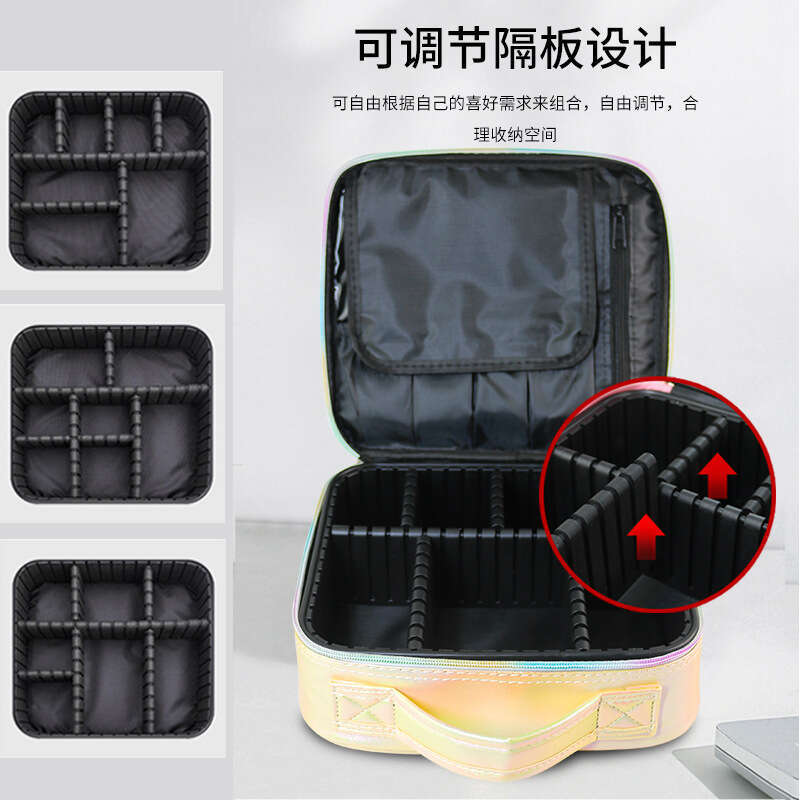 New Ins Style Fresh PU Waterproof Travel Toiletry Multifunctional Storage Nail Art Eyelash Makeup Bag