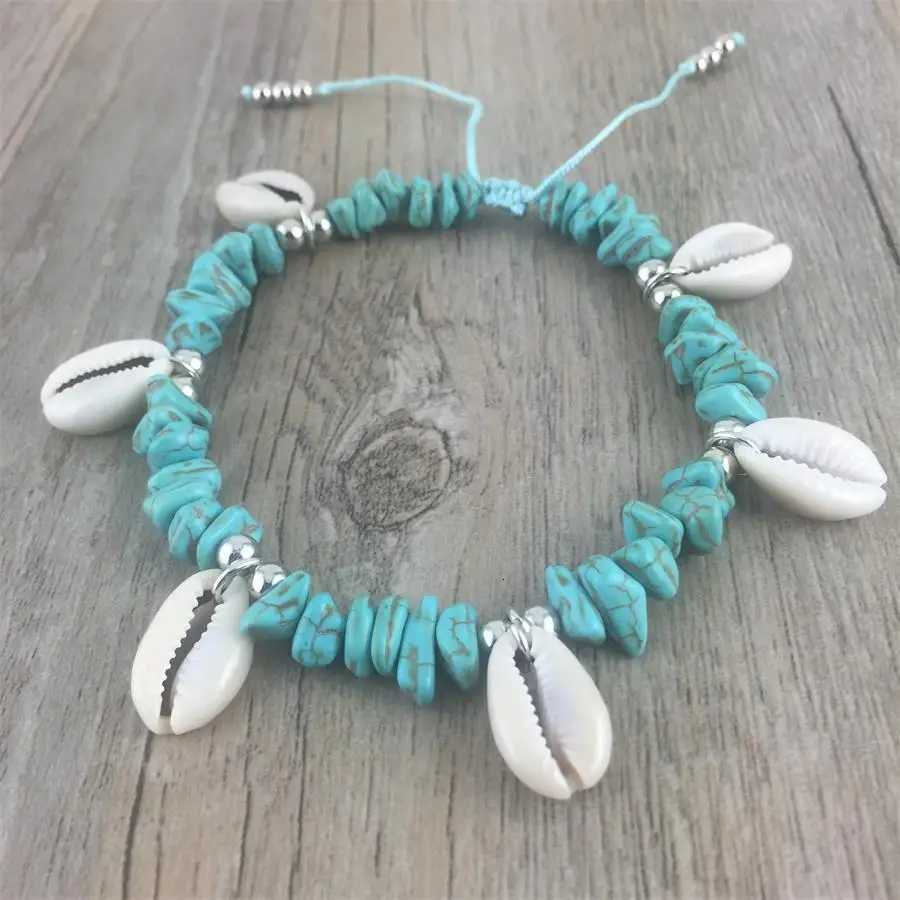 Bohemian Shell Beads Stone Anklets For Women Vintage Woven Rope Pendant On Leg Anklet Beach Ankle Jewelry New Gift Y250805
