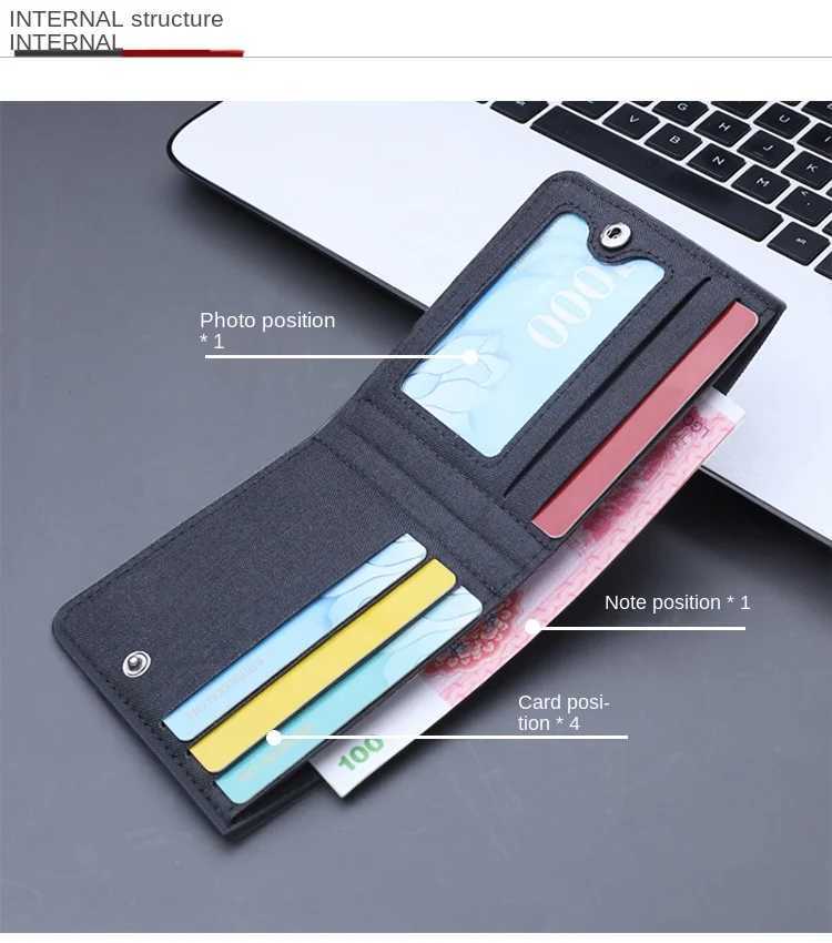 Supernatural Mini Thin Men Wallet Card Holder Mens Purse Coin Pouch Id Card Holder Short Canvas Card Holder Wallet XJ250806