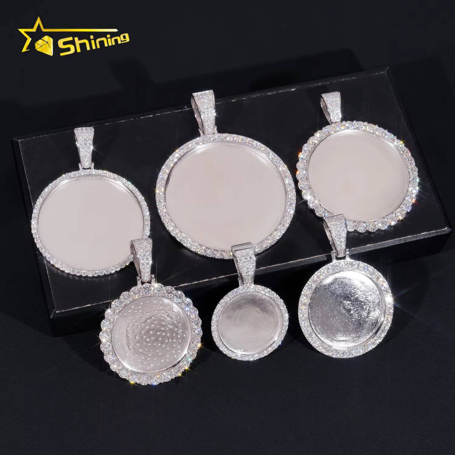 Hip Hop Jewelry Men Women Memory Pendant 925 Sterling Silver 39mm 46mm 49mm 55mm VVS Iced Out Moissanite Photo Pendant