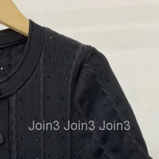 Womens white knitted midi dress single breasted short sleeve round neck ladies elegant robe Early Autumn