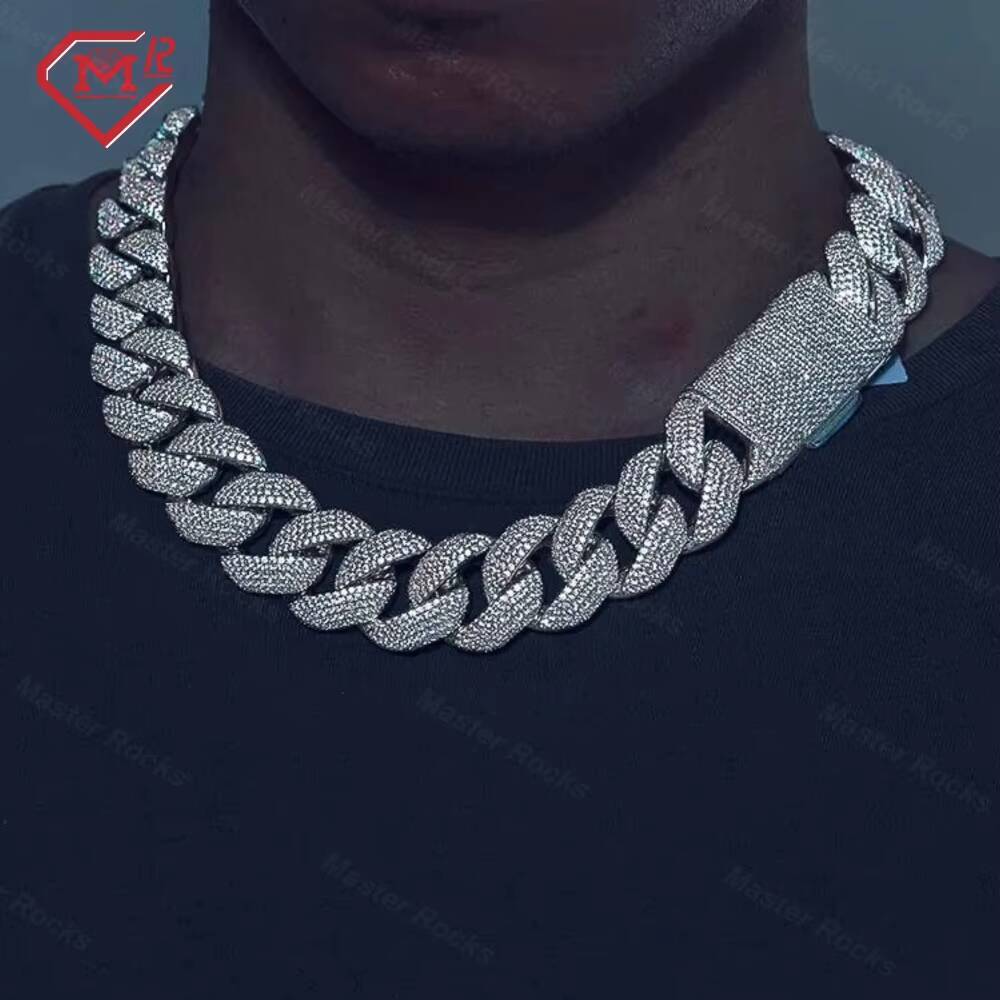 Heavy 16mm Miami Cuban Link Chain Chunky Men Necklace Hiphop 925 Silver Iced Out Moissanite Cuban Chain