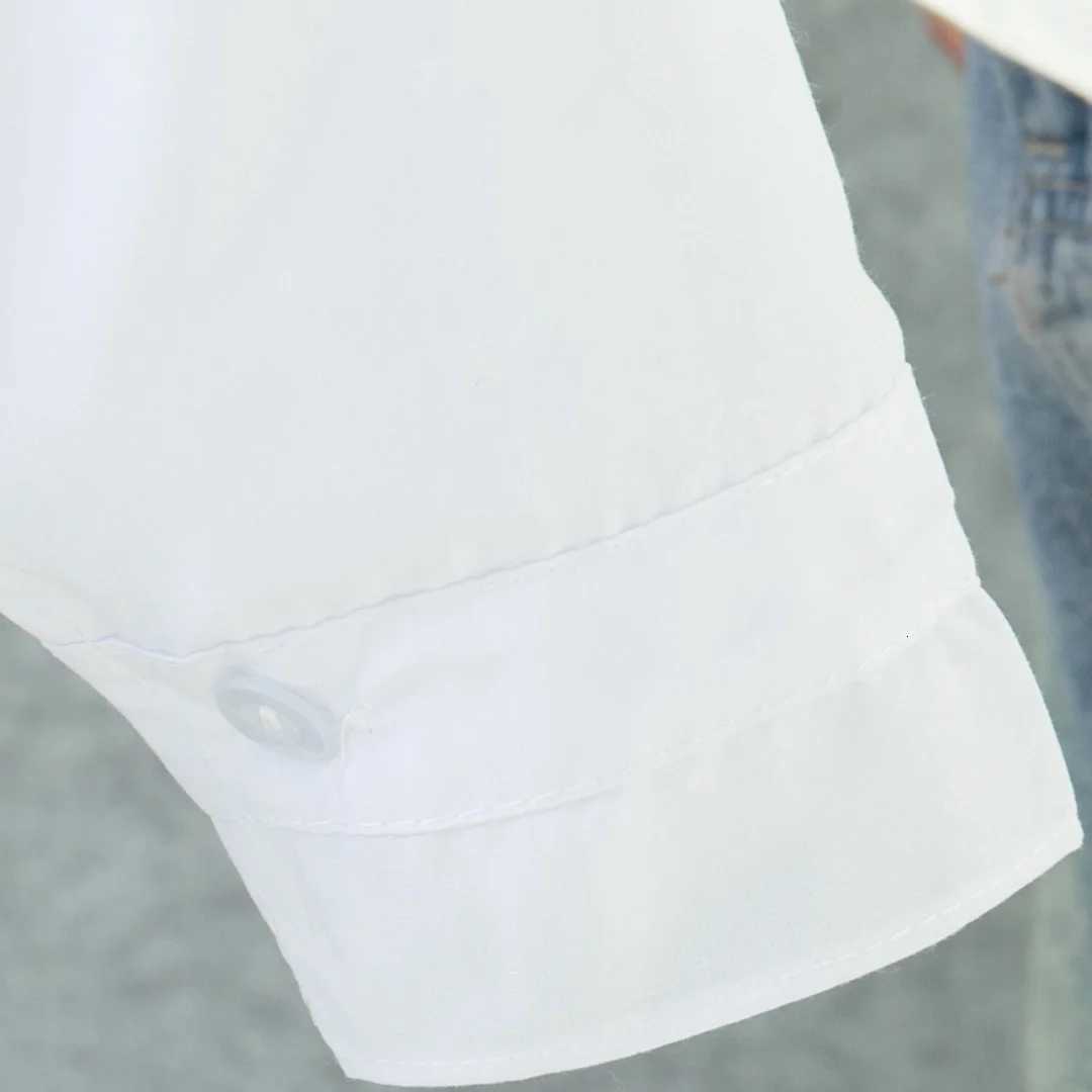 Childrens Shirt Spring And Fall Pure White Long-Sleeved Doll Collar Simple Student Blouse Casual Student Formal Wear X250806