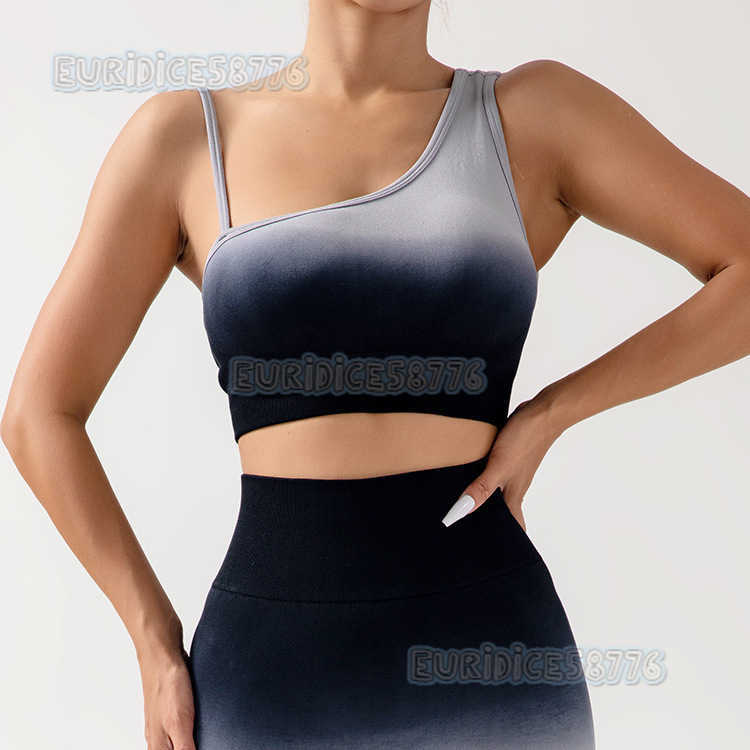 Gradient Seamless Yoga Shorts Breathable Tight Running Fitness Sports Three-point Shorts H250806