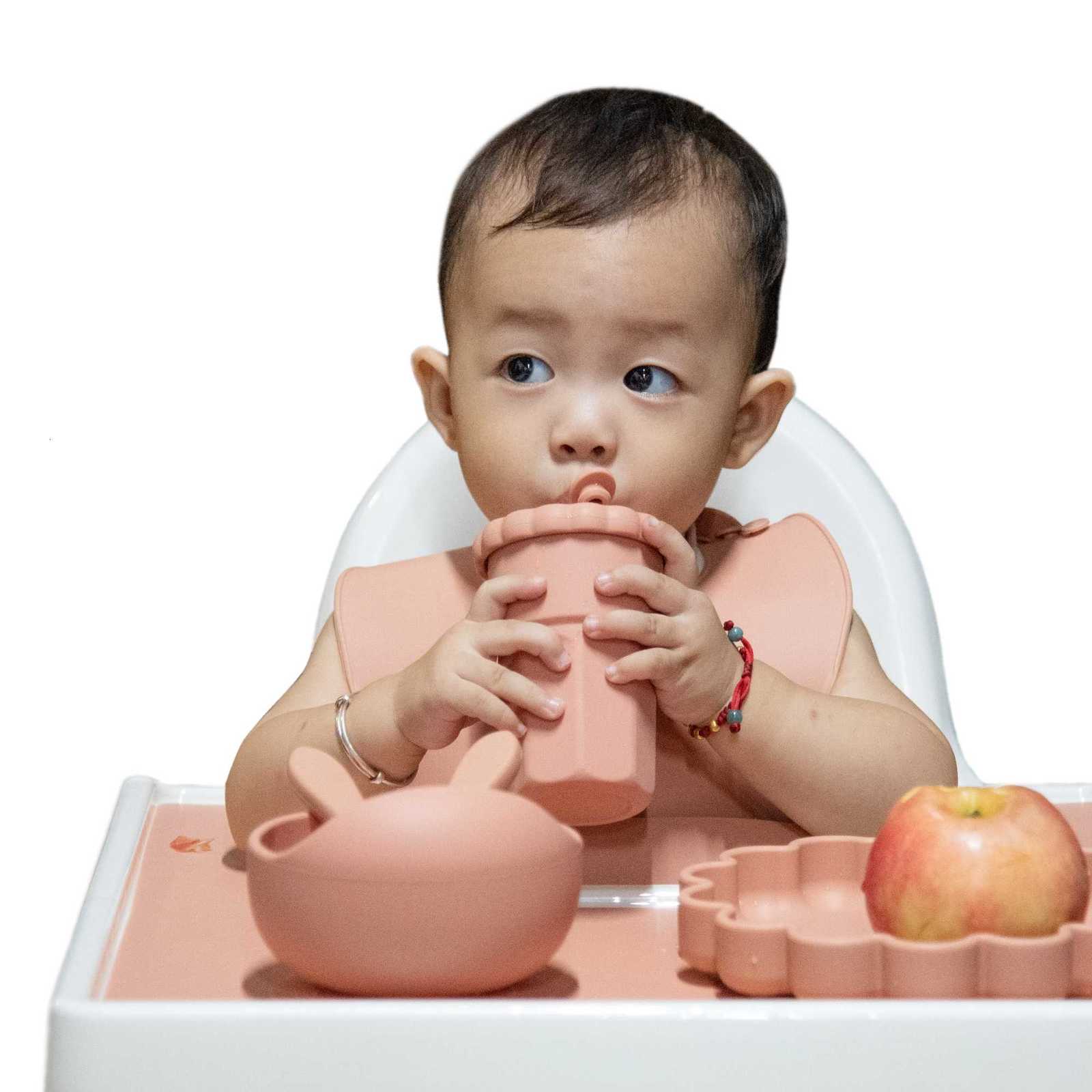 200ML Silicone Drinking Cup sippy Kids Learning Cup Silicone Baby Straw Cup With Lid X250806