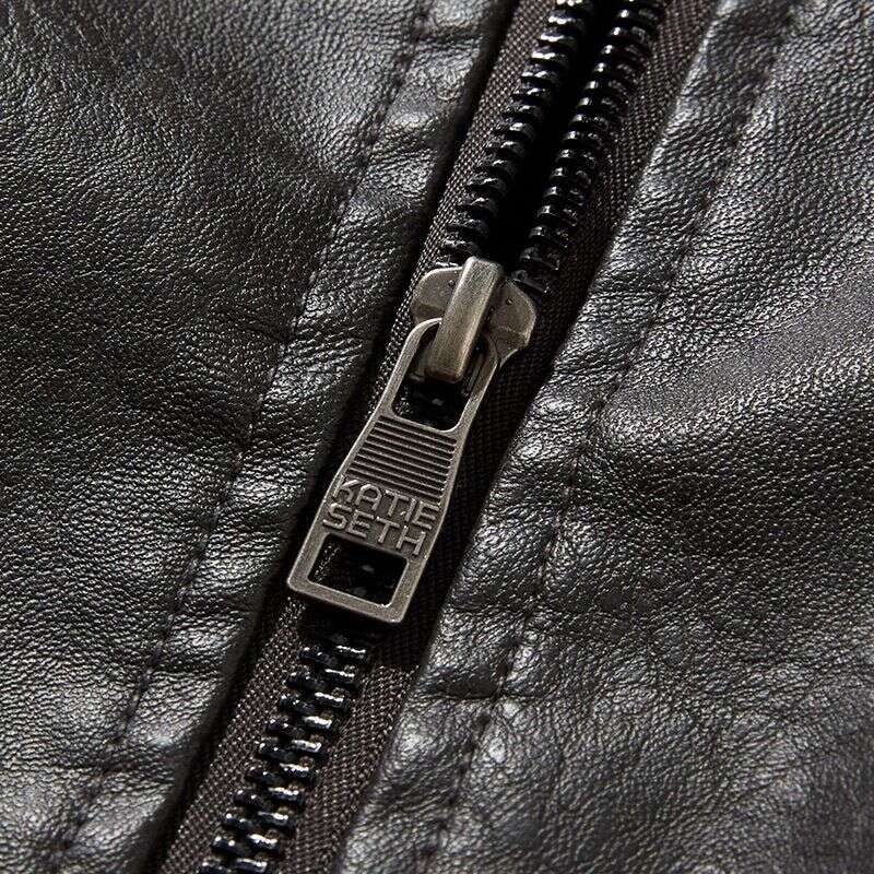 Men's jacket coat New Pu Motorcycle Suit Fleece Leather Jacket Men's