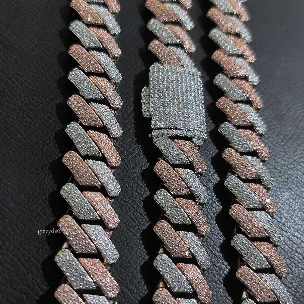 Width 20mm Double Gold Colors Bling CZ Stone Miami Cuban Chain Necklace Bracelet for Men Punk Jewelry Heavy Chains