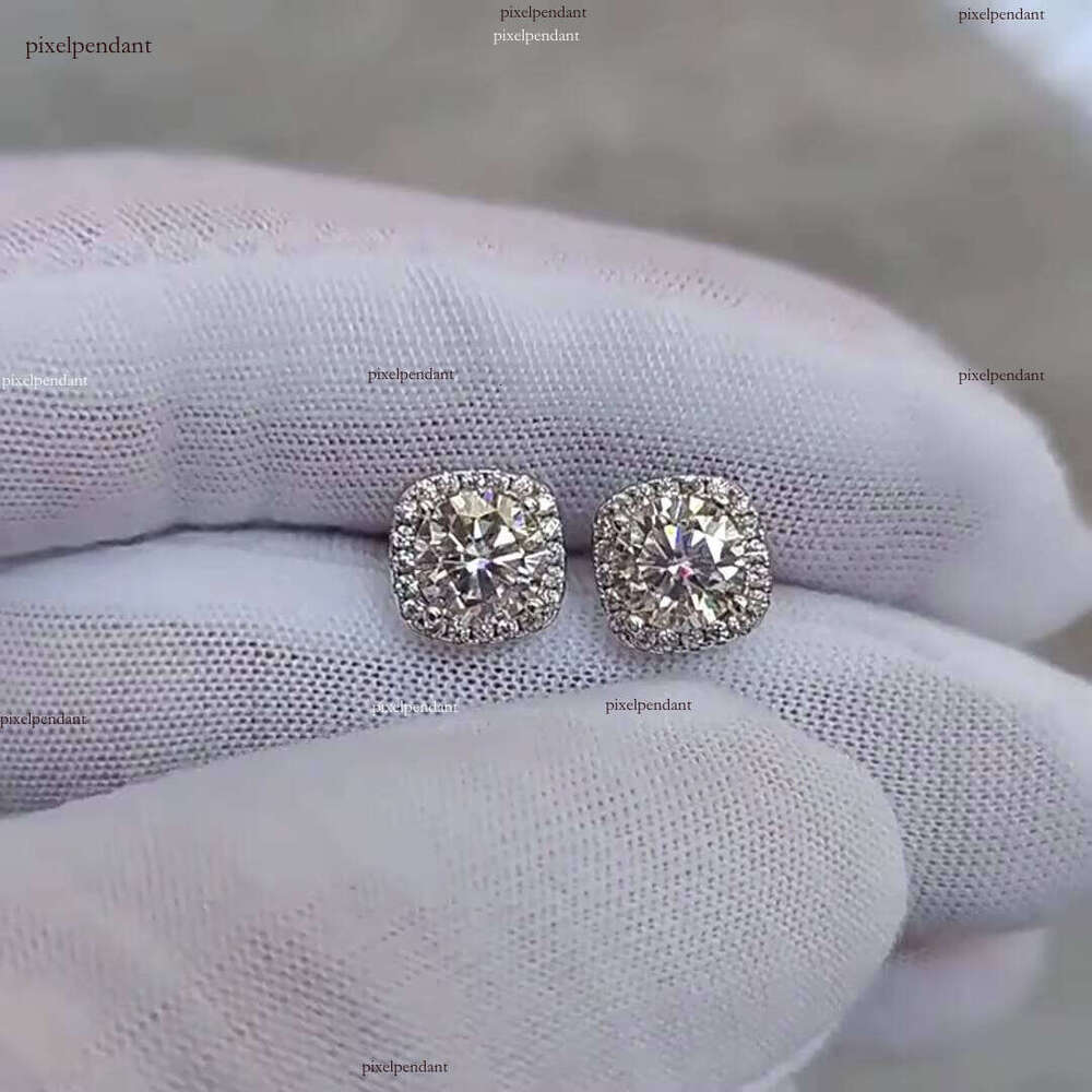 VVS1 Square for Women, Pure Sier Sandstone, Carat D Color Earrings with Sandstone