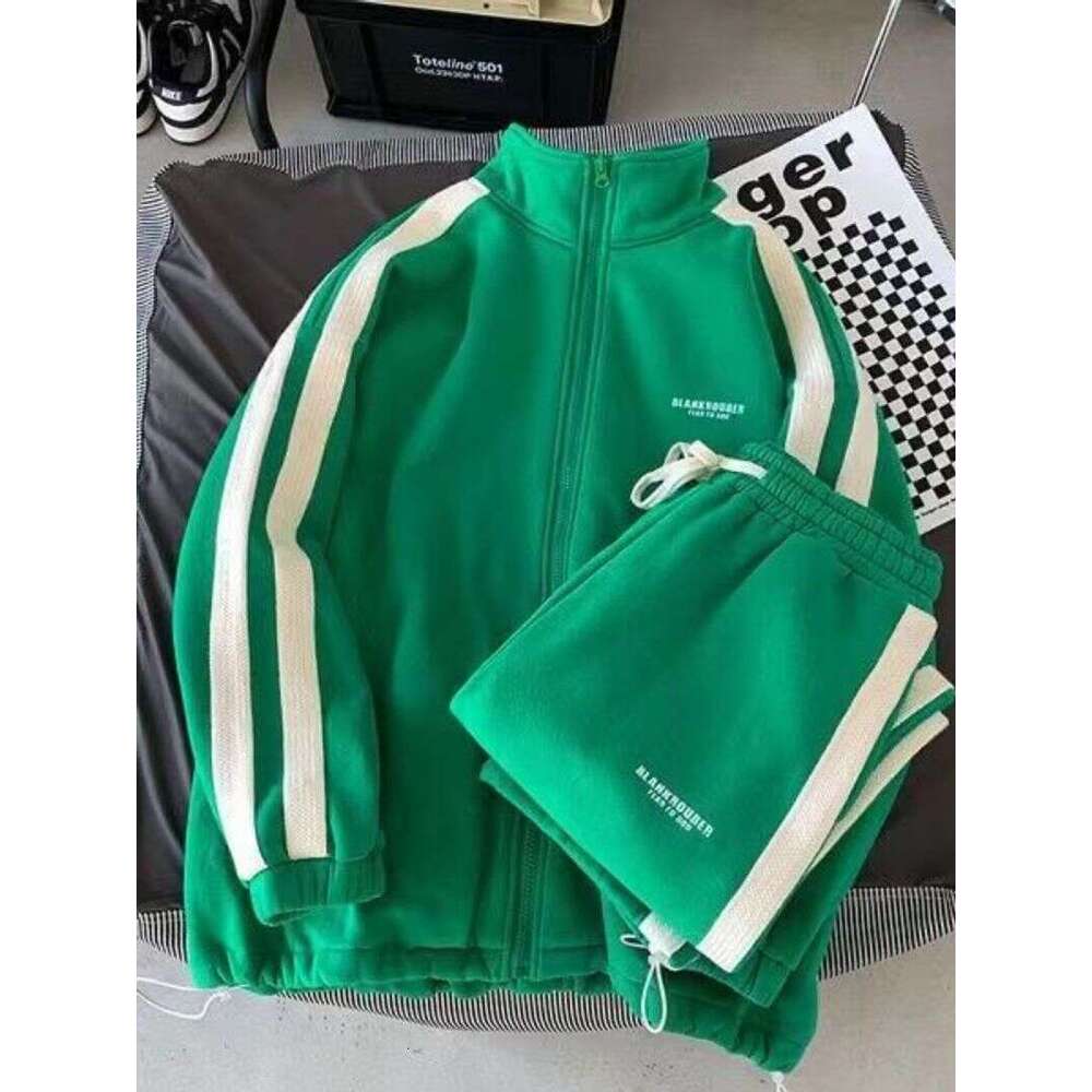 Juspinice Spring Autumn Two-Piece Hooded Jacket Zipper Sweatshirt Pants Y2k Street Casual Sports Suit Men Clothing