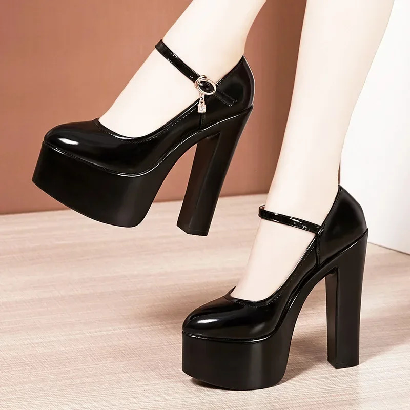 15cm Small Size 32-43 Sexy Extreme Block High Heels Shoes for Dress Model Party Wedding 2025 Shallow Thick Bottom Platform Pumps 250731