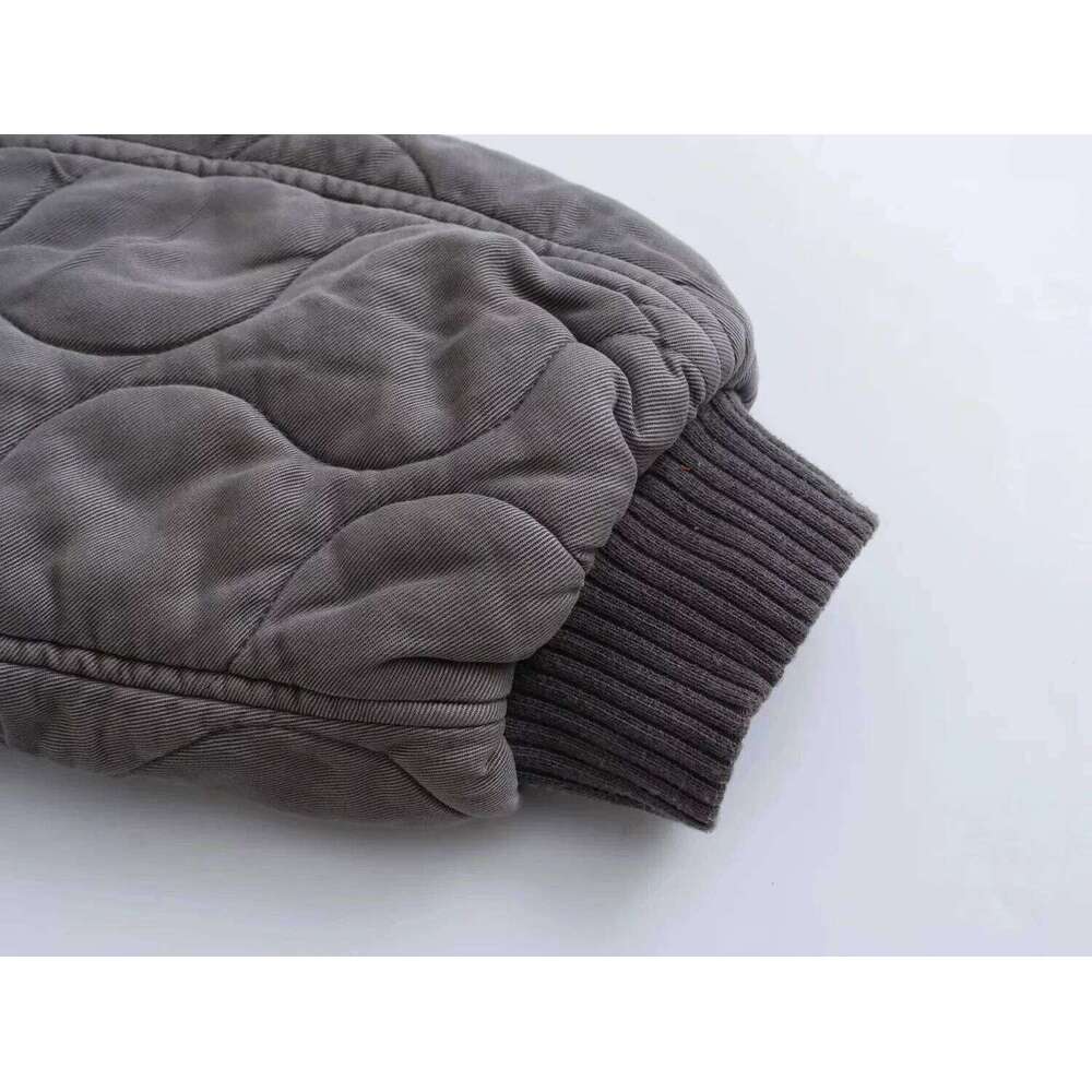 Designer Clothing 2025 Autumn Winter Grey Oversize Women Cotton Coat Thicken Warm Long Sleeve Zipper Loose Padded Jacket Female Parkas