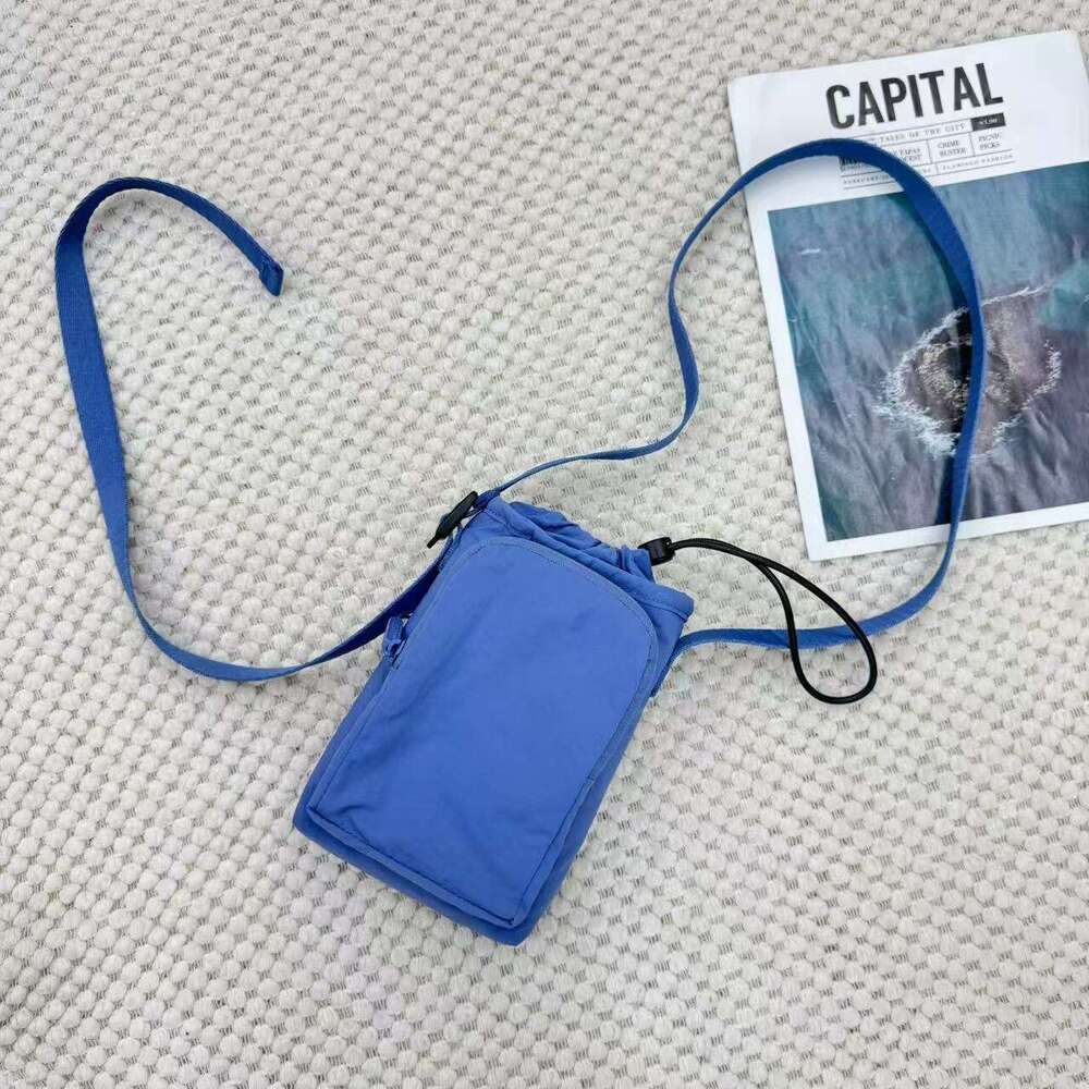 2025 Spring Solid Color Nylon Phone Unisex Lightweight Crossbody Shoulder Simple Matching Small Square Bag