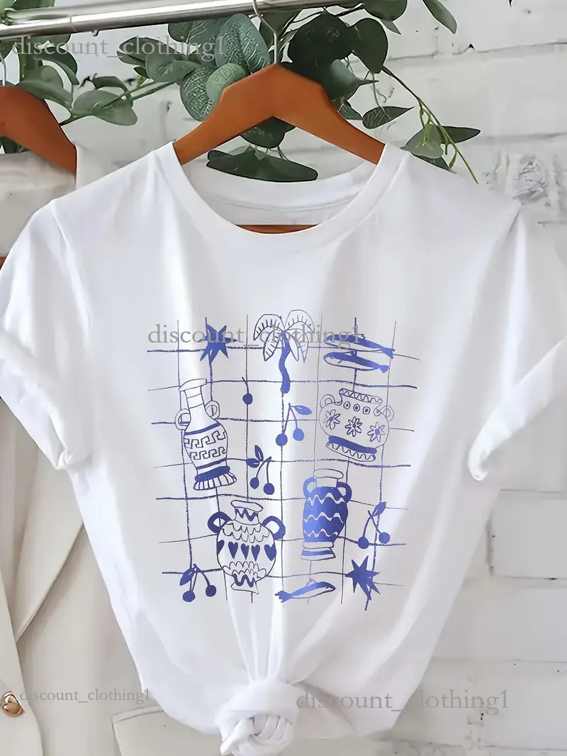 Retro Bohemian Artistic Women's Designer Tees 180g Cotton designer clothes women Plus Size Customizable Retro Prints US Warehouse 3Day Delivery 6