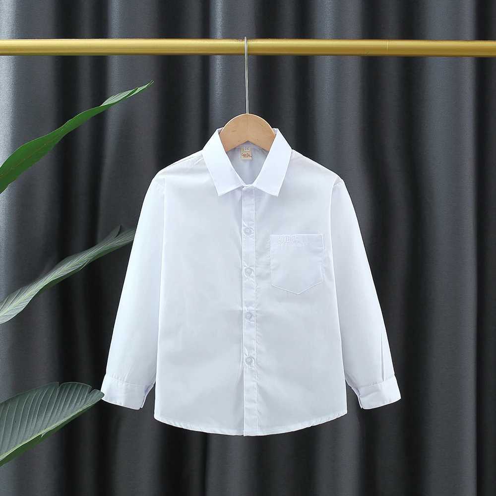 Spring And Autumn New White Long Sleeve Baby Boys And Girls Shirts Soft And Comfortable ChildrenS Clothing For 90-180cm X250806