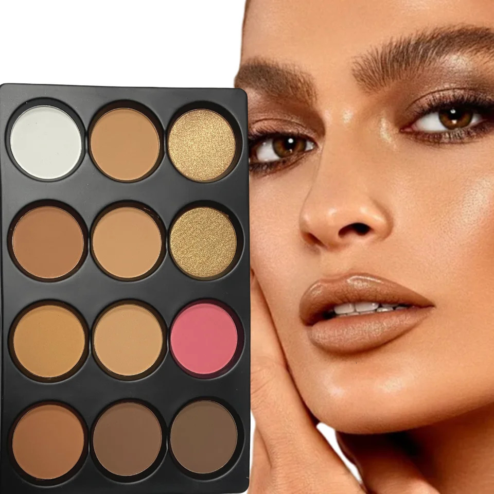 12 Colors Cosmetics Palette Contour Powder Blush Highlighter Set Waterproof Long-Lasting Makeup Kit for Professional Home Use 250730