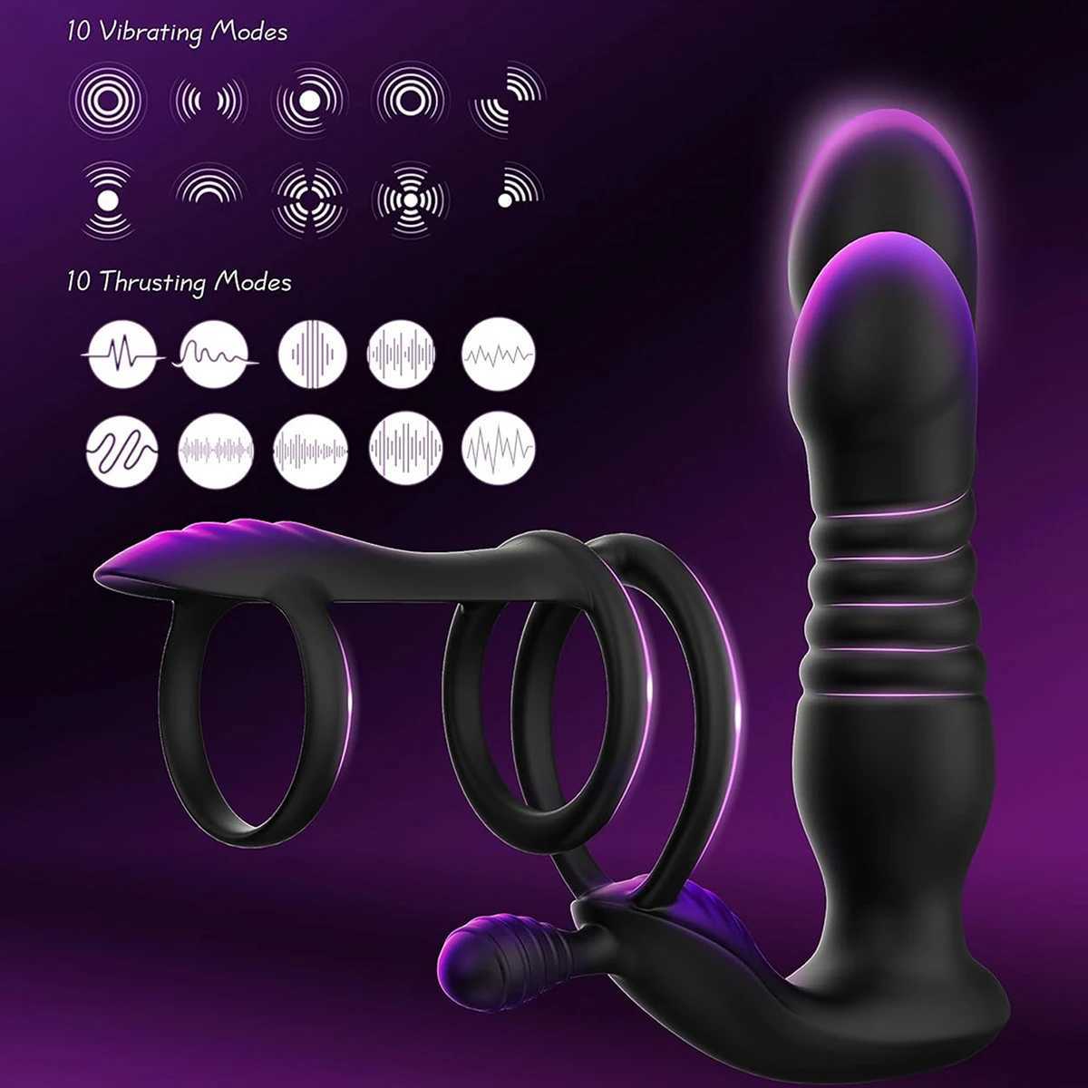 Dildo Thrusting Prostate Massager Remote Control Telescopic Anal Vibrator for Men Prostate Stimulator for Gay Prostate Vibrator XJ250806