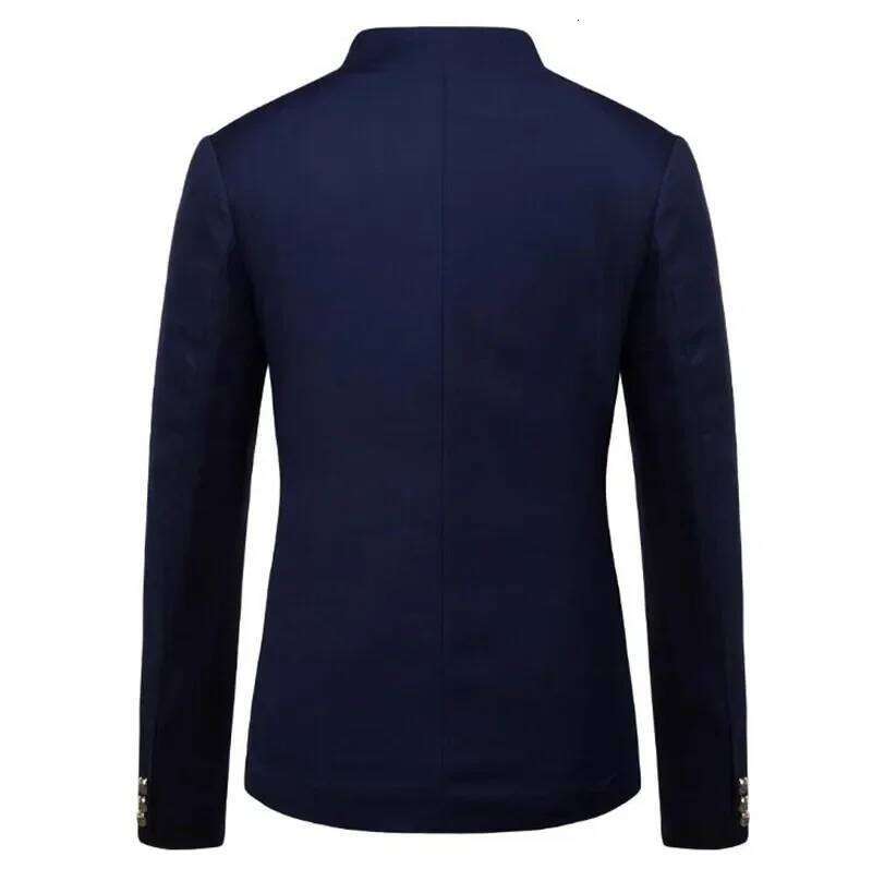 2025 Spring new fashion men's sports coat with Chinese slim-fit stand-up collar solid color suit jacket