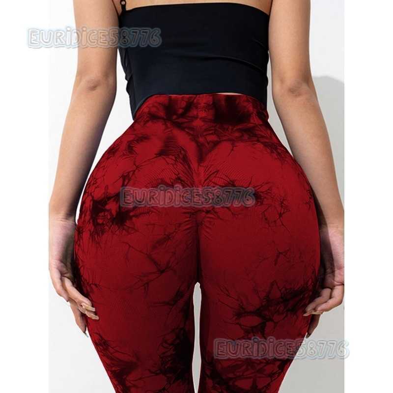 Tie-dye Flared Pants Women Fitness Pants Tight Peach Hip Breathable High Waist Slim Wide-leg Yoga Pants Flared Pants H250806 002