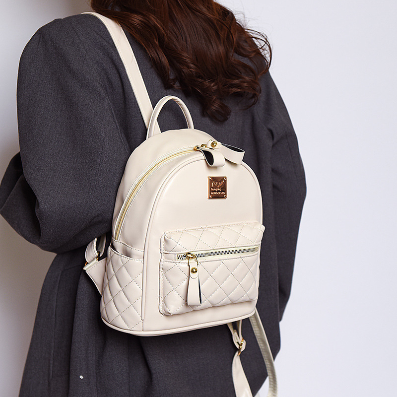 Cross-border Free Delivery To Your Backpack Bag Ladies 2025 Spring Luxury Bag New Pu Fashion Lingge Designer Bag Ladies Backpack Travel Backpack