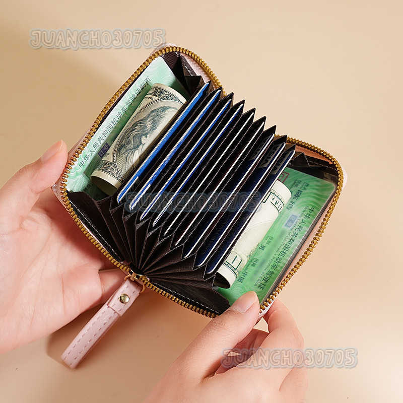 Embroidery Candy Color Small Style Womens Accordion Card Holder Student Coin Purse Credit Card Organizer H250806
