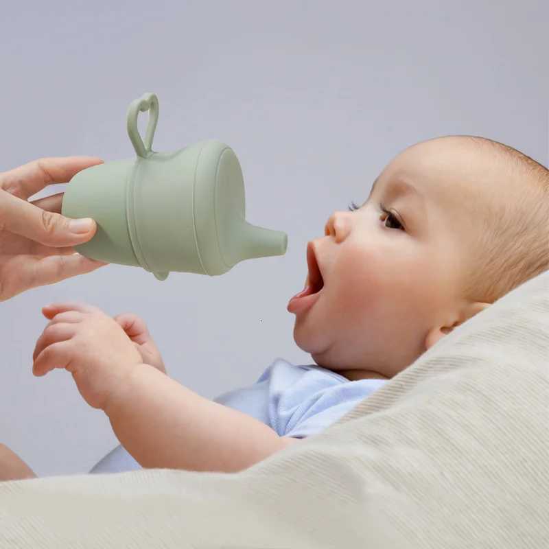 Portable Pure Color Baby Snack Cup Anti Scalding Food Grade Silicone Water Cup Learn To Drink Cup For Children X250806