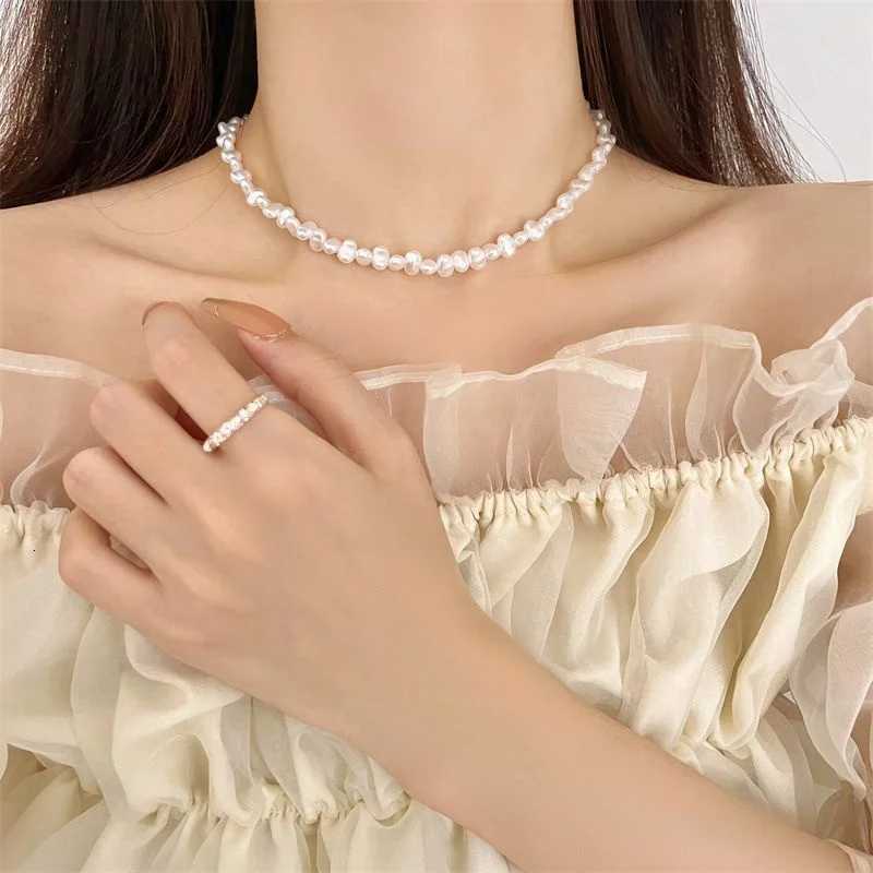 Simple Imitation Pearl Necklace Adjustable Elegant Irregular Beads New Trend Date Wedding Party Jewelry for Women and Girls Gift Y250805