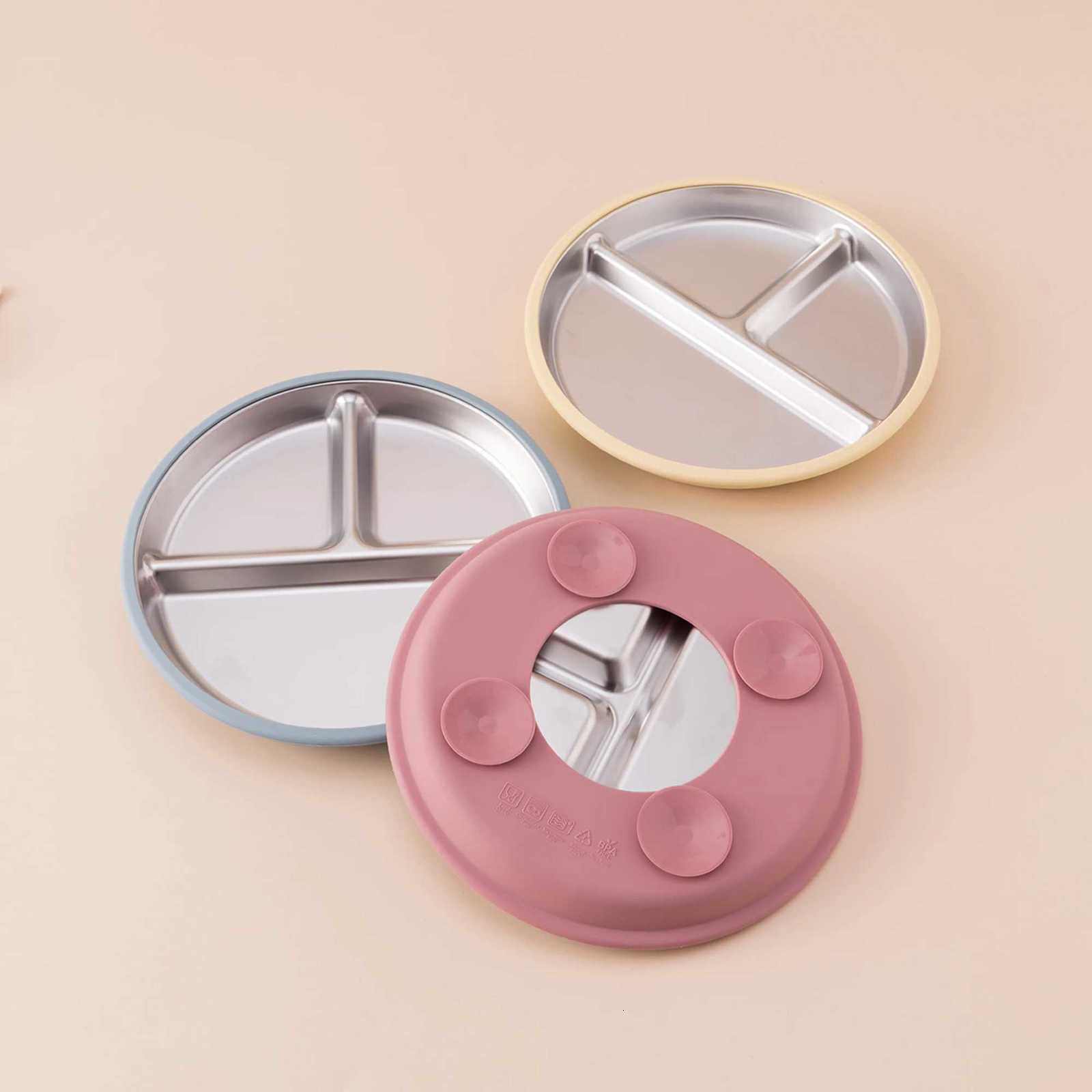 5PCS Stainless Steel Silicone Baby Feeding Set Detachable Dishes Plate BPA Free Infant Training Fork Spoon Bowl Cup Gifts X250806