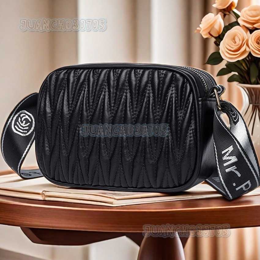 Trendy Textured Quilted Small Square Bag Bags Fashionable Underarm Shoulder Bag Wide Strap Crossbody Bag H250806