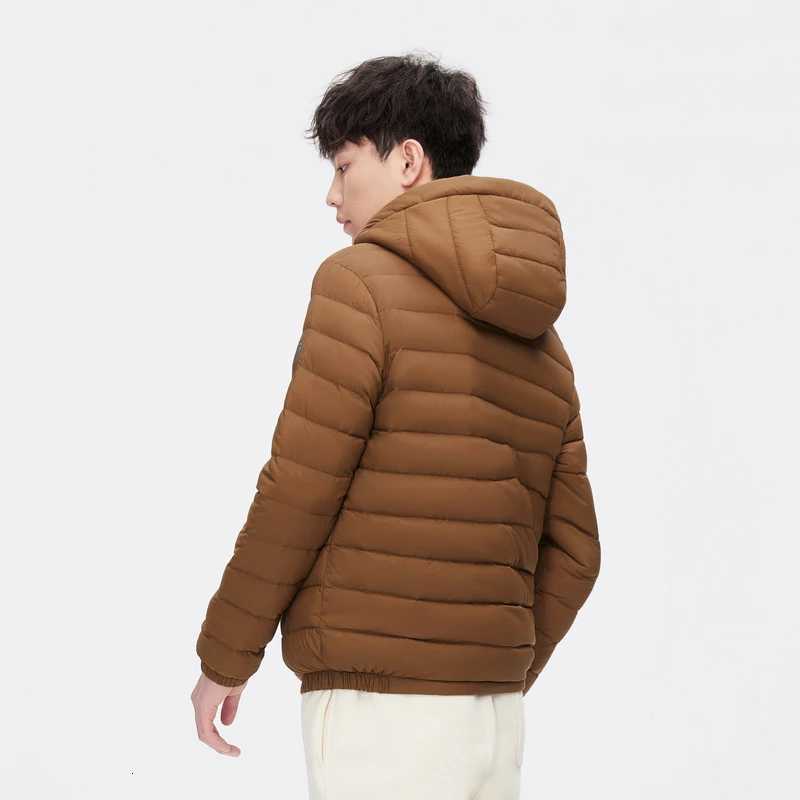 Bosideng Men Hiking Down Cotton Jacket Hooded Lightweight Parkas Zip Pocket Fashion Outerwear Casual Padded Jacket and Coat Men W250806