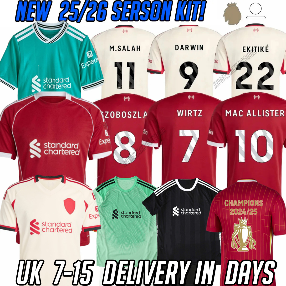 lfc 25 26 #11 #9 SALAH ISAK WIRTZ DARWIN SZOBOSZLAI LFC soccer jerseys MAC ALLISTER SALAH LUIS DIAZ FRIMPONG DIO GOJ. DARWIN GAKPO maillot 2025 player football Boys kits