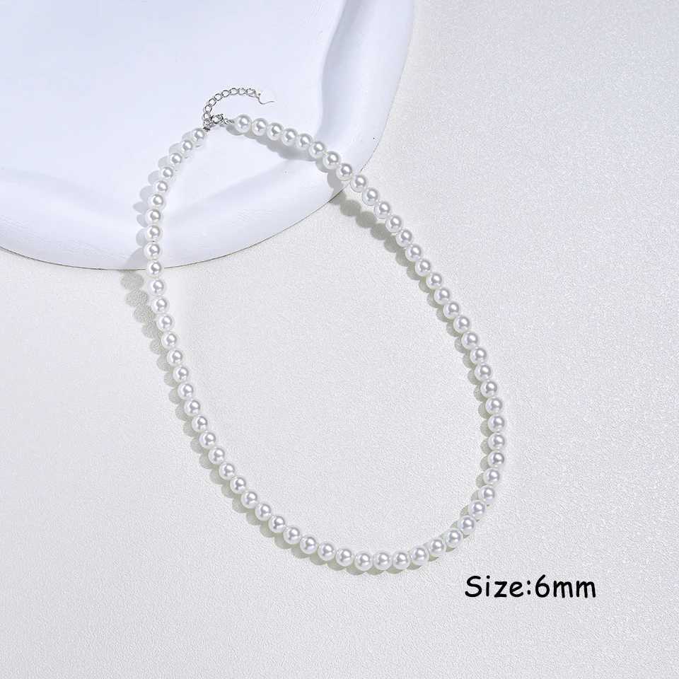 6mm Pearl Necklace For Women Jewelry On Neck Pearl Bead Choker Cheap Items With Free Shipping Party Gift Y250805