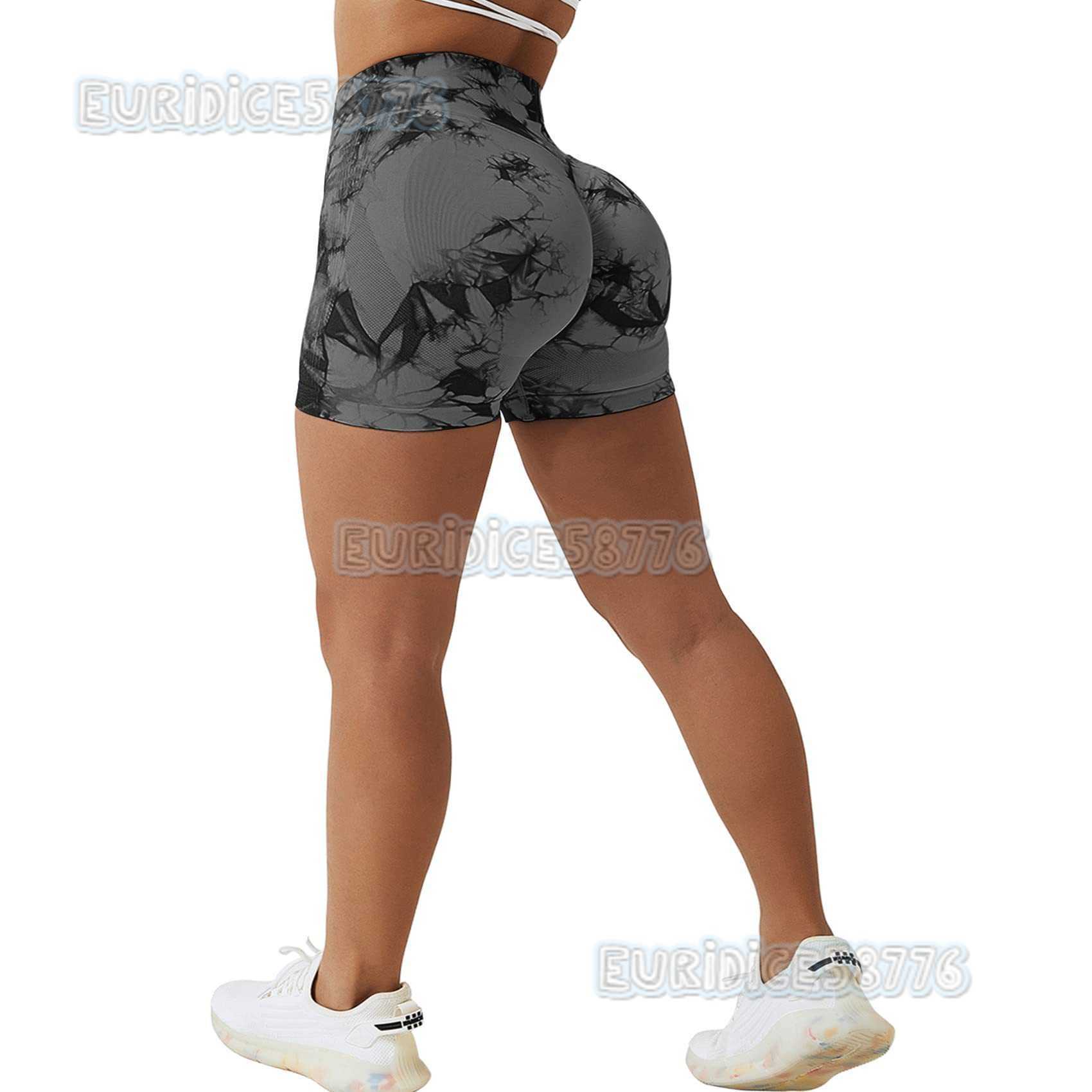 Seamless Tie-dye Yoga Pants High Waist Peach Butt Leggings High Elasticity Fitness Shorts H250806