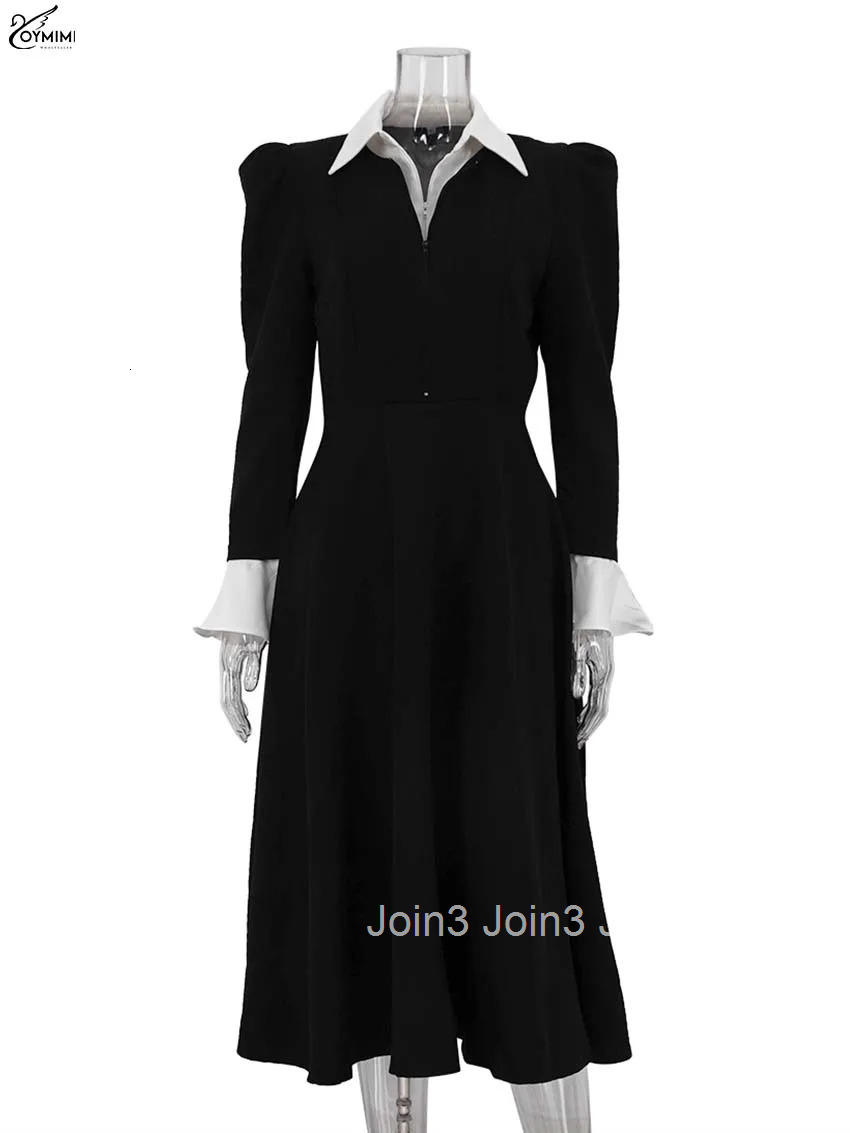 Elegant Blue Cotton Womens Dresses Fashion Lapel Short Sleeve Button Dresses Autumn New High Waisted Pleated Mini Dress