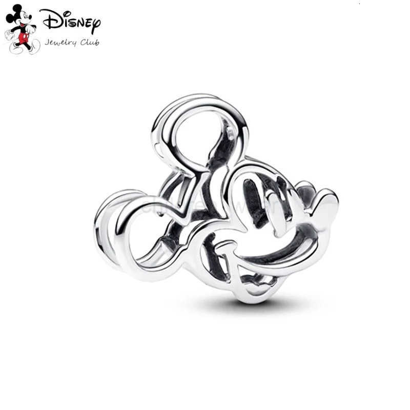 Disney Miniso Disney DIY Openwork Mickey Mouse and Donald Duck Magic Mirror Charm Beads Fit Original Silver Bracelet Women Jewelry Gift W250806