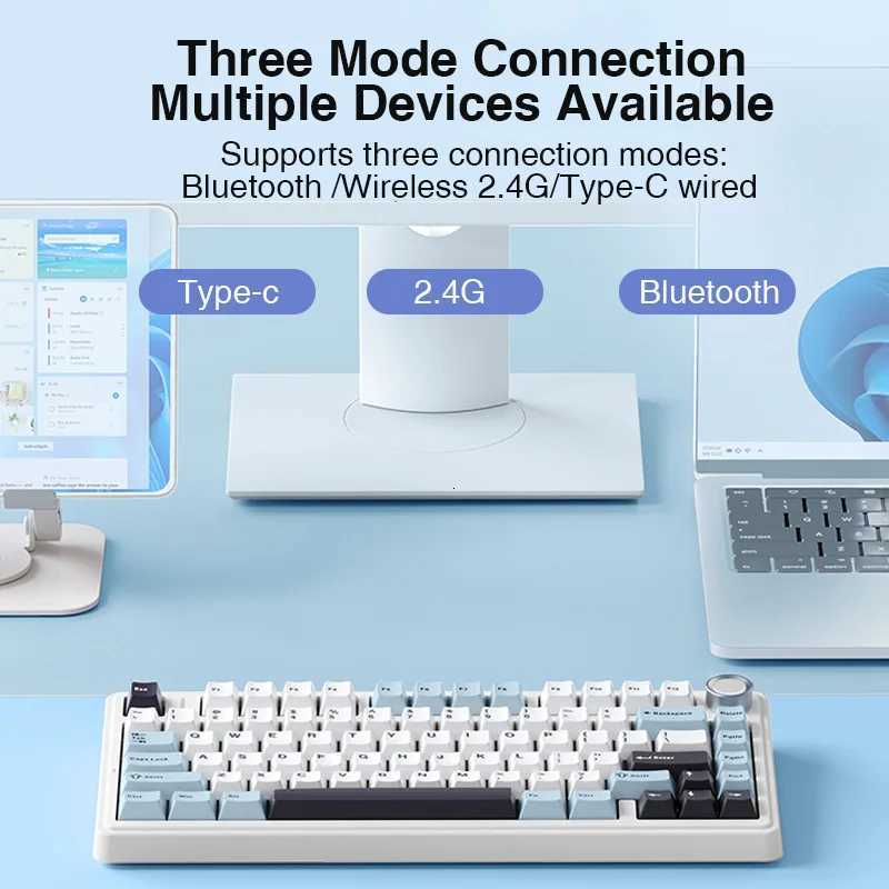 aula f75 2.4g wireless/ /wired gaming mechanical keyboard rgb customized 75% layout cherry profile gasket structure Z250805